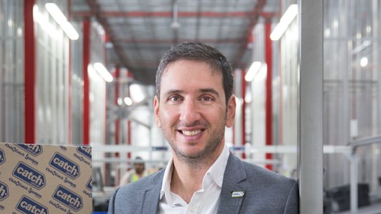 Catch Group  CEO Nati Harpaz at its distribution centre in Melbourne.