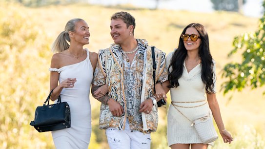 Be my bae-be tonight: Lauren Johansen-Bell, Jade Kevin Foster and Jessica Johansen-Bell.