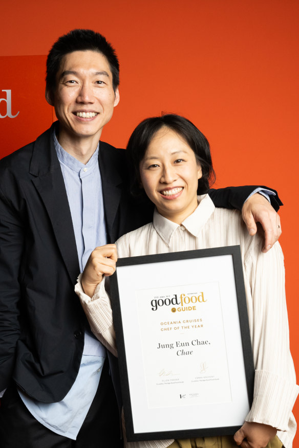 Chef of the Year Jung Eun Chae with husband Yoora Yoon.