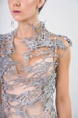 Icelynne Yeo's 3D printed webbed bodice worn by Bianca Schragger, FRM. 