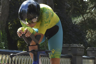 Georgia Baker is currently third in the women's time trial.