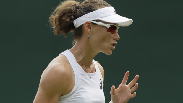 Samantha Stosur has exited Wimbledon in the second round.