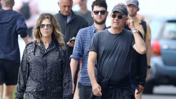 Rita Wilson and Tom Hanks photographed in Sydney on the weekend.