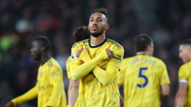 Aubameyang's goal was one of the few highlights on a drab evening in Manchester.