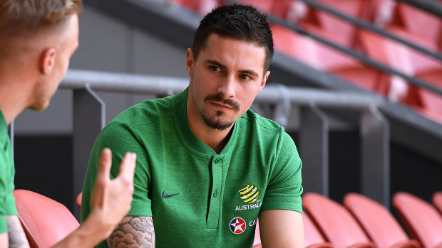 Waiting in the wings: Jamie Maclaren is the only specialist striker in Australia's Asian Cup squad.