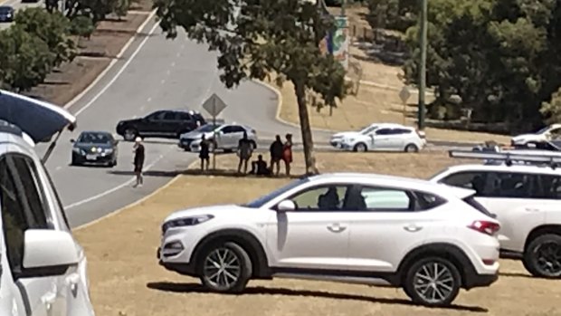 Whitfords Avenue about an hour before the funeral of slain bikie boss Nick Martin.