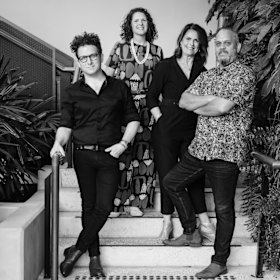 Queensland Theatre’s current leadership team: Daniel Evans, Fiona MacDonald, Criena Gehrke and Isaac Drandic.