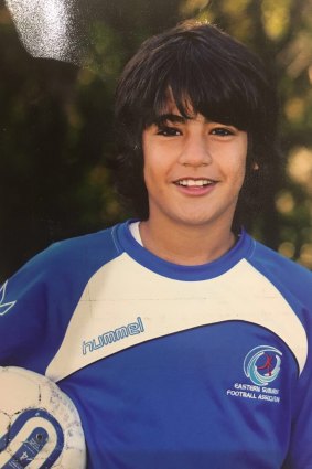 Young gun: Daniel Arzani playing in Sydney's eastern suburbs as a kid. 