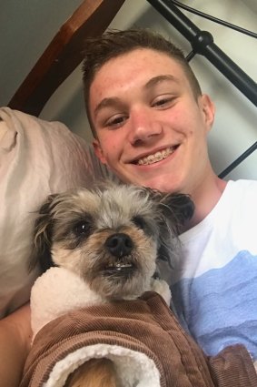 Adriaan Roodt, who died after an incident at Mount Ainslie on Thursday, and one of his dogs, Muffin.
