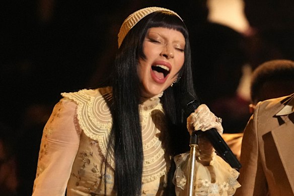 Lady Gaga performing at the Grammy Awards in February.