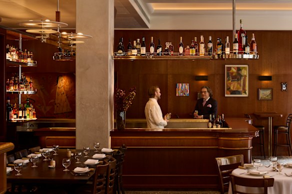 The leather-lined bar at Cote Basque serves Cosmopolitans, as well as more Spanish-influenced drinks.