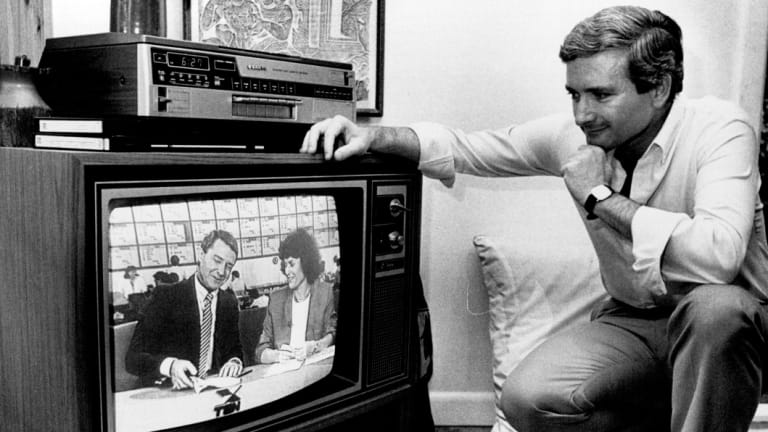 Nick Greiner watching the 1988 election results.