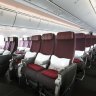 Economy class on board a Qantas Dreamliner.