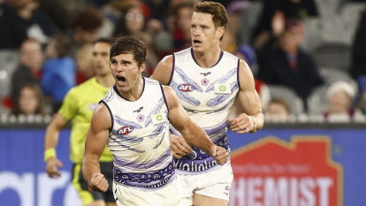 As it happened: Freo snap Dees’ streak, Suns smash Hawks, Dogs embarrass Eagles, Lions overcome GWS, Cats breeze past Crows
