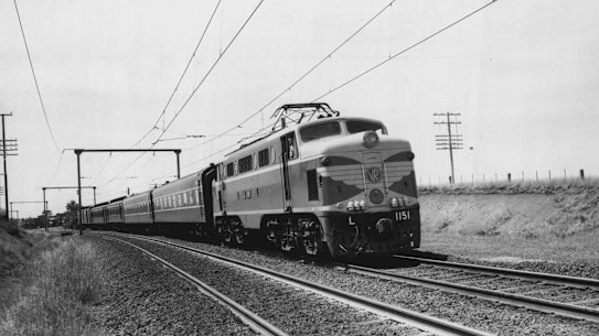 The Gippslander passenger train in 1968.