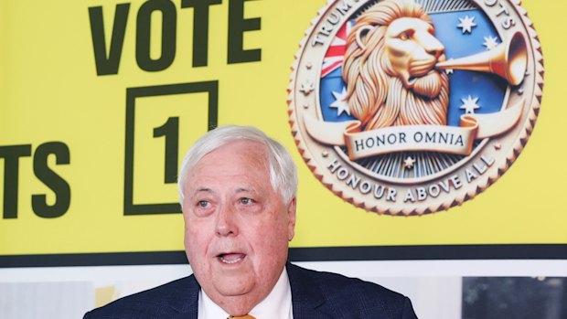 Clive Palmer at a press conference last month.