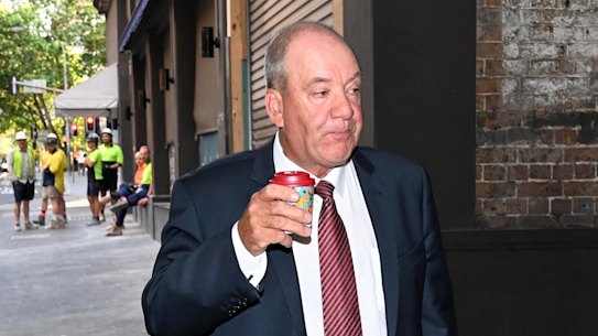 Daryl Maguire enters the ICAC ahead of another day of questioning.