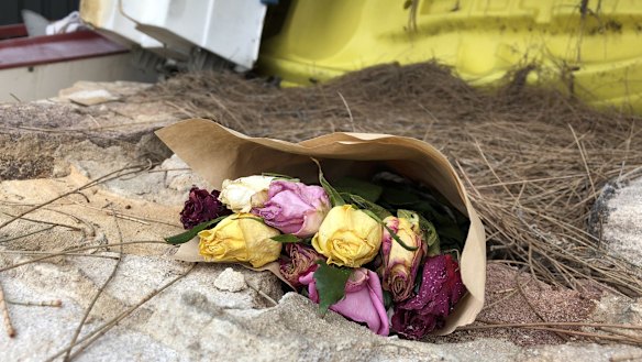 Flowers have been left near to the spot where Cecilia Haddad's body was found.