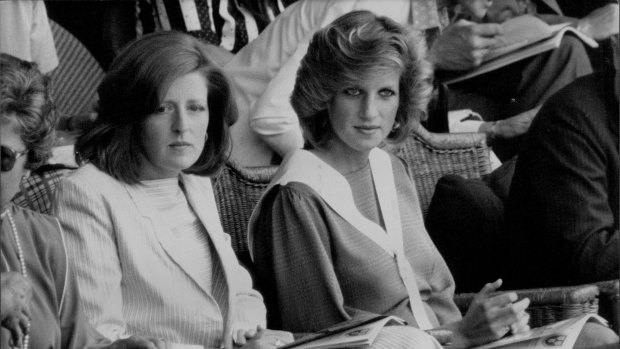 Lady Jane Fellowes pictured with Princess Diana at Wimbledon in 1984. Lady Jane will give a reading at Prince Harry's wedding.