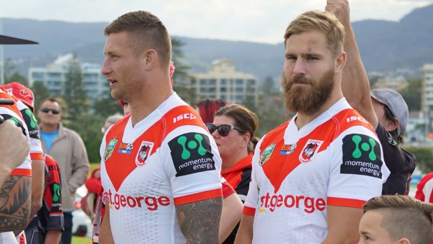 Better luck this time: Tariq Sims and Jack de Belin get ready to star in last year's finals promotion.