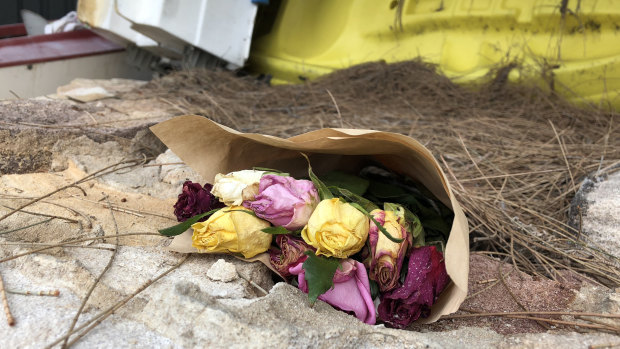 Flowers have been left near to the spot where Cecilia Haddad's body was found.