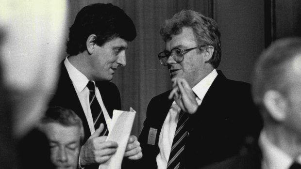 Bob Hawke and Graham Richardson in 1986.