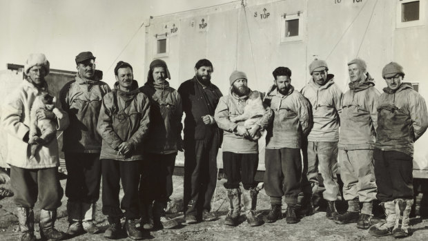 Members of the Antarctic Research Expedition, Mawson Station, Antarctica, 1954.