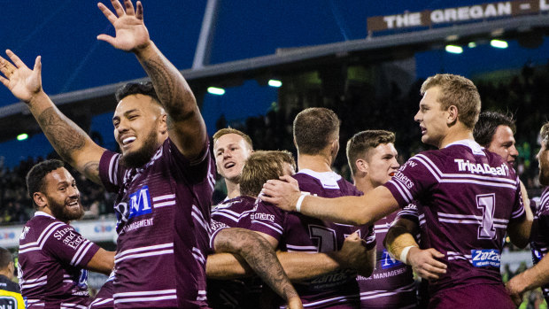 The eight-point try that turned momentum Manly's way in Canberra should perhaps have not been awarded.