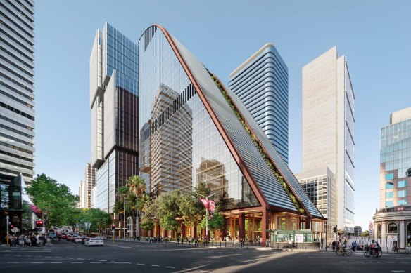 The 27-storey, sloped structure proposed to replace the MLC.