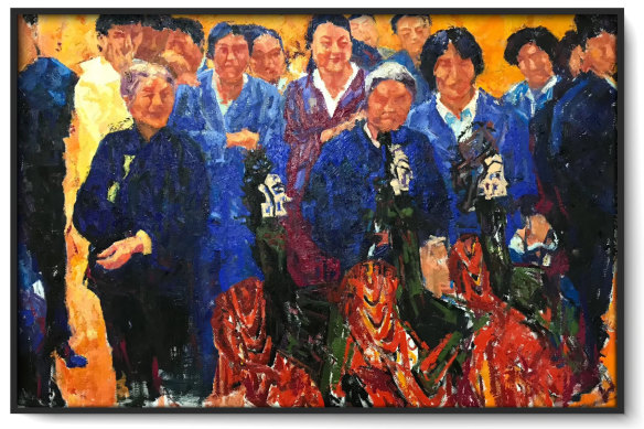 One of Wang's oil paintings.