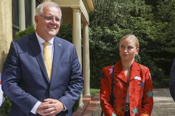 Tame with then-prime minister Scott Morrison at an Australian of The Year function in 2022.