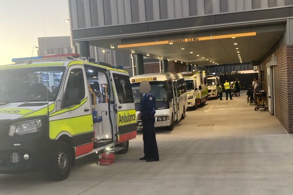 Ambulances responding to an emergency in 2021.