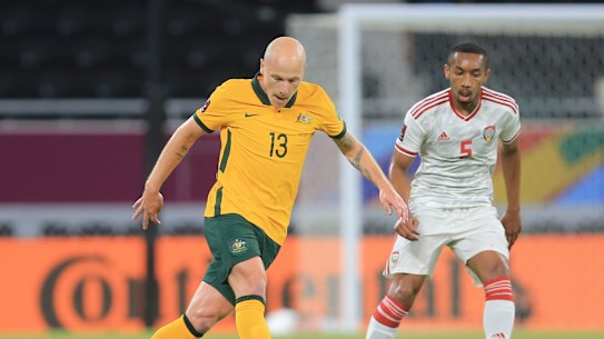 Aaron Mooy in action agains the UAE.