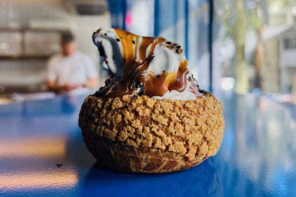 Choux pastry soft serve sandwich at A.P Supply.