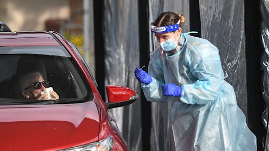 COVID-19 testing in Melbourne.