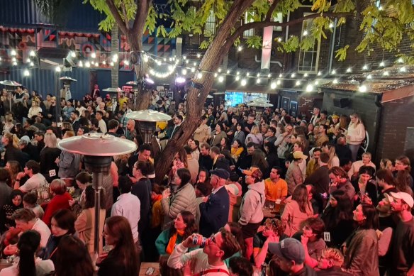 It was standing room only at Merivale pub The Alex for the Matildas’ quarter-final.