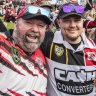Bears fans Craig Gray and Josh Averell at North Sydney Oval.