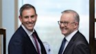 Treasurer Jim Chalmers and Prime Minister Anthony Albanese in Parliament House.