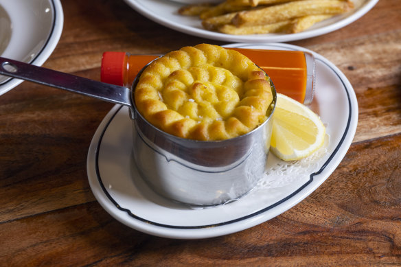 Fish pie featuring rankin cod smoked with paperbark.
