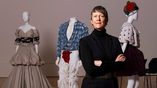 Senior curator Katie Somerville at the announcement of the NGV summer blockbuster exhibition Westwood|Kawakubo. 