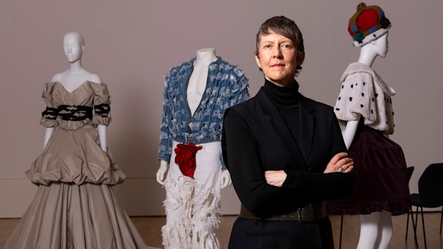 Senior curator Katie Somerville at the announcement of the NGV summer blockbuster exhibition Westwood|Kawakubo. 