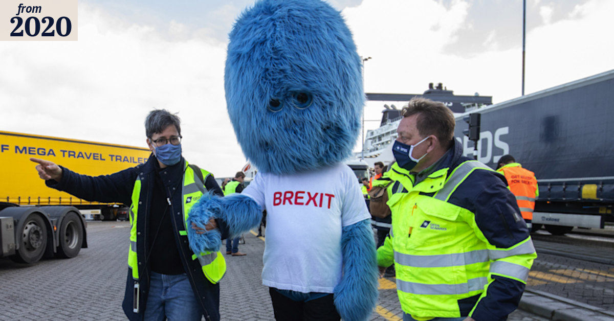 'Brexit Monster' makes appearance in Rotterdam