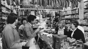 The once booming Lygon Food Store pictured in 1987. 