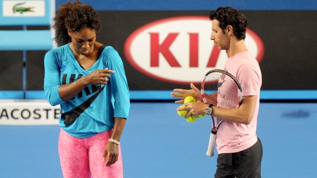 Serena Williams with coach Patrick Mouratoglou.