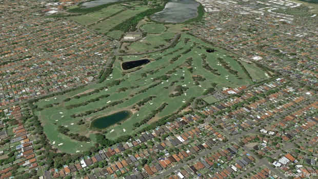 An aerial photo of Concord Golf Club.