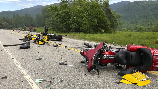 New Hampshire State Police said a 2016 Dodge 2500 pickup truck collided with the riders, but have not yet given a cause for the deadly collision.