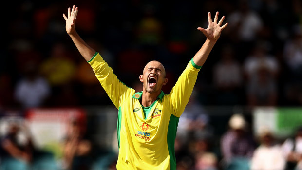 Ashton Agar during a match for Australia in 2020. 