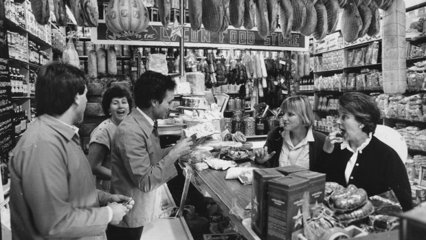 The once booming Lygon Food Store pictured in 1987. 