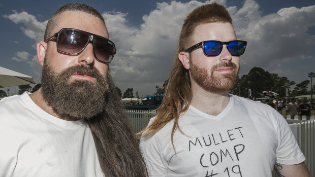 Bonded by mullets were Adam Bezzina from Blacktown in Sydney and James Barraclough from Griffith. 