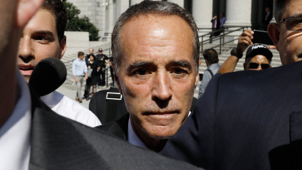 Chris Collins, pictured leaving a New York court, will seek reelection despite insider trading charges.